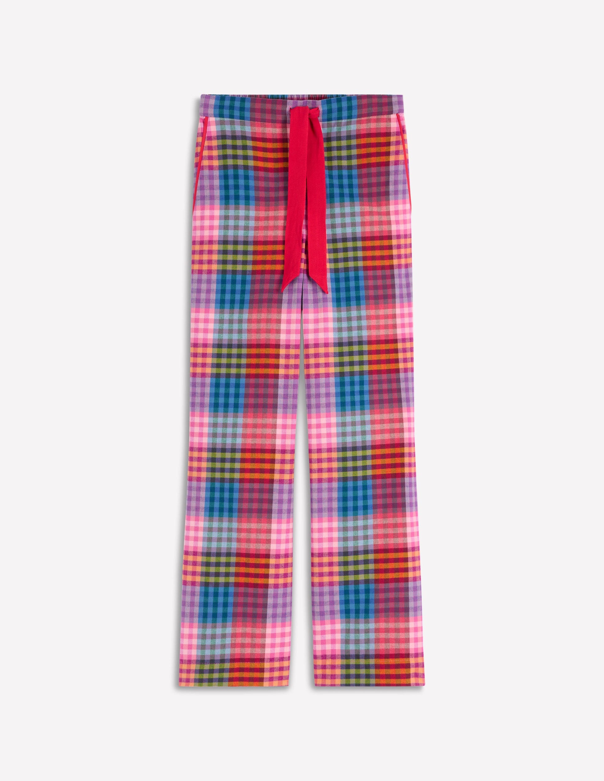 Brushed Cotton Pyjama Trousers-Rainbow Blanket Check-6