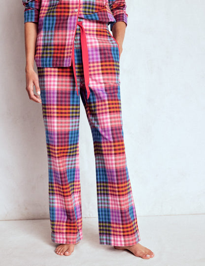 Brushed Cotton Pyjama Trousers-Rainbow Blanket Check-4