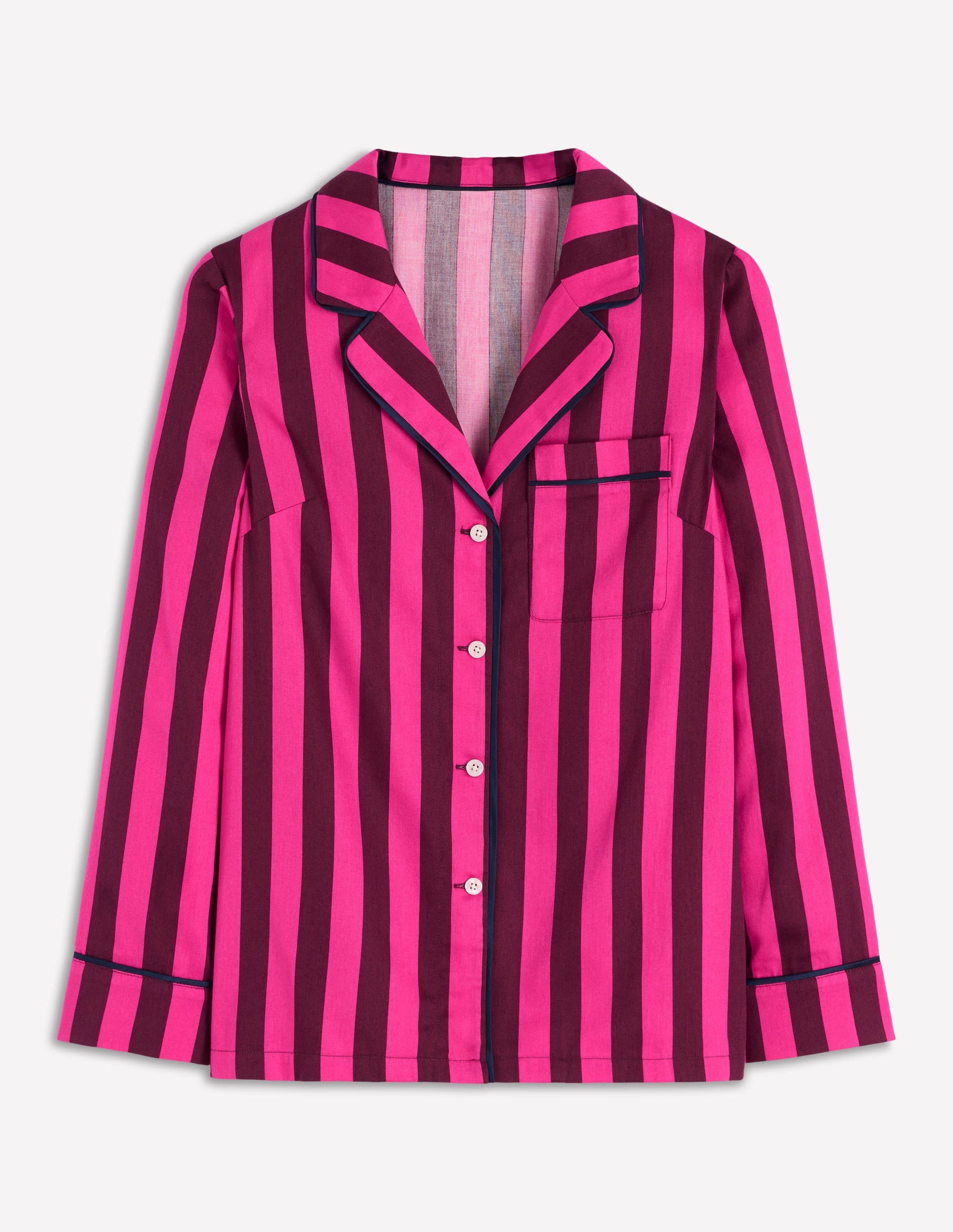 Cotton Pyjama Shirt-Pink Stripe - Image 7