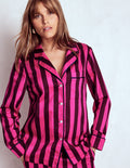 Cotton Pyjama Shirt-Pink Stripe