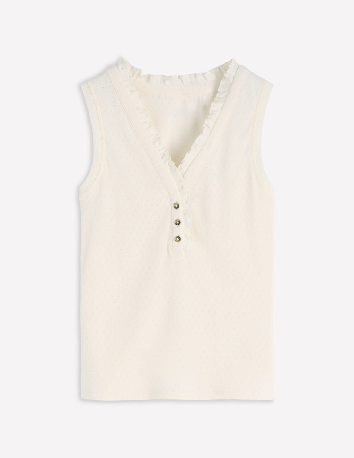 Jersey Henley Pyjama Vest-Classic Ivory - Image 5