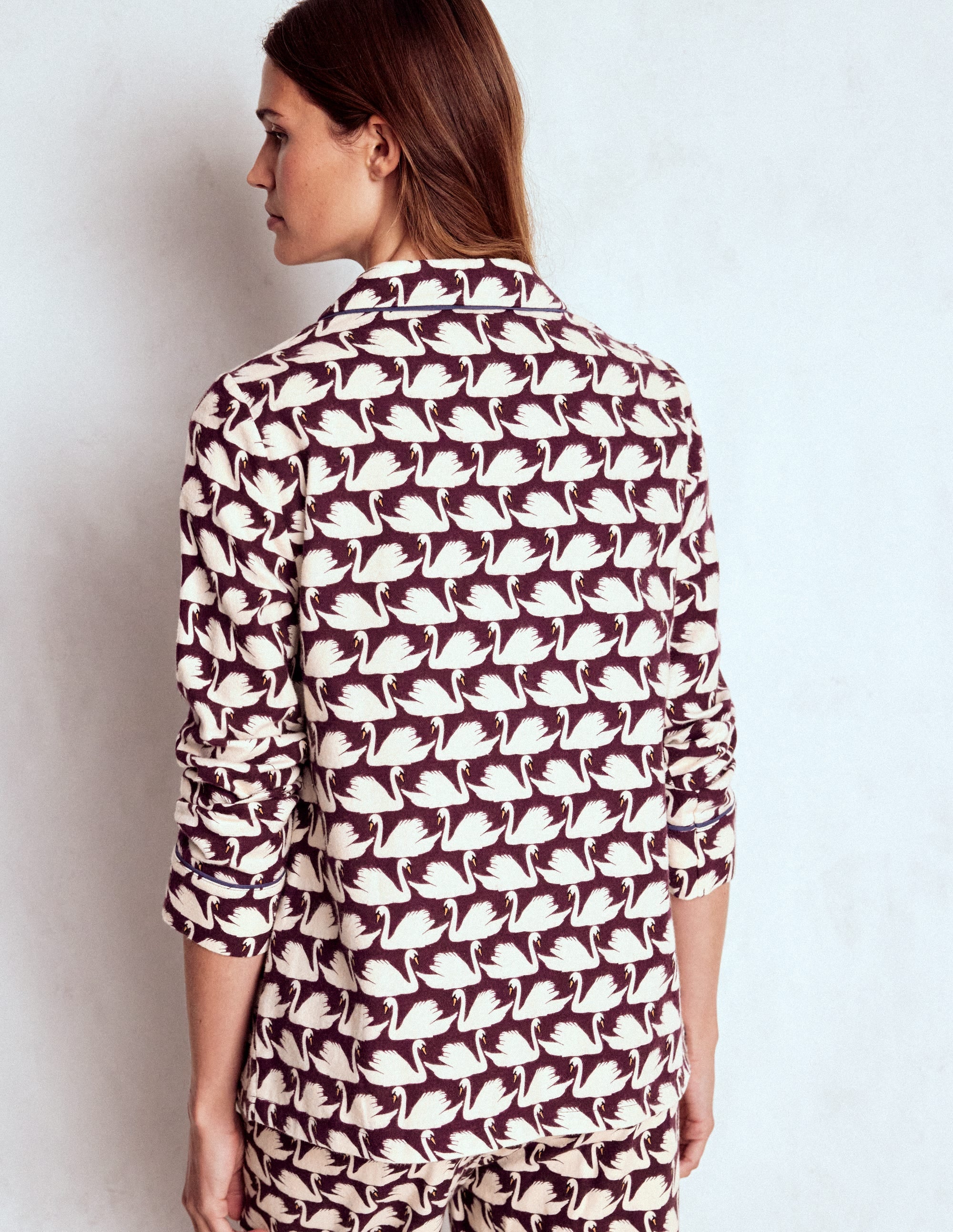 Brushed Cotton Pyjama Shirt-Winetasting, Geo Swan - Image 4