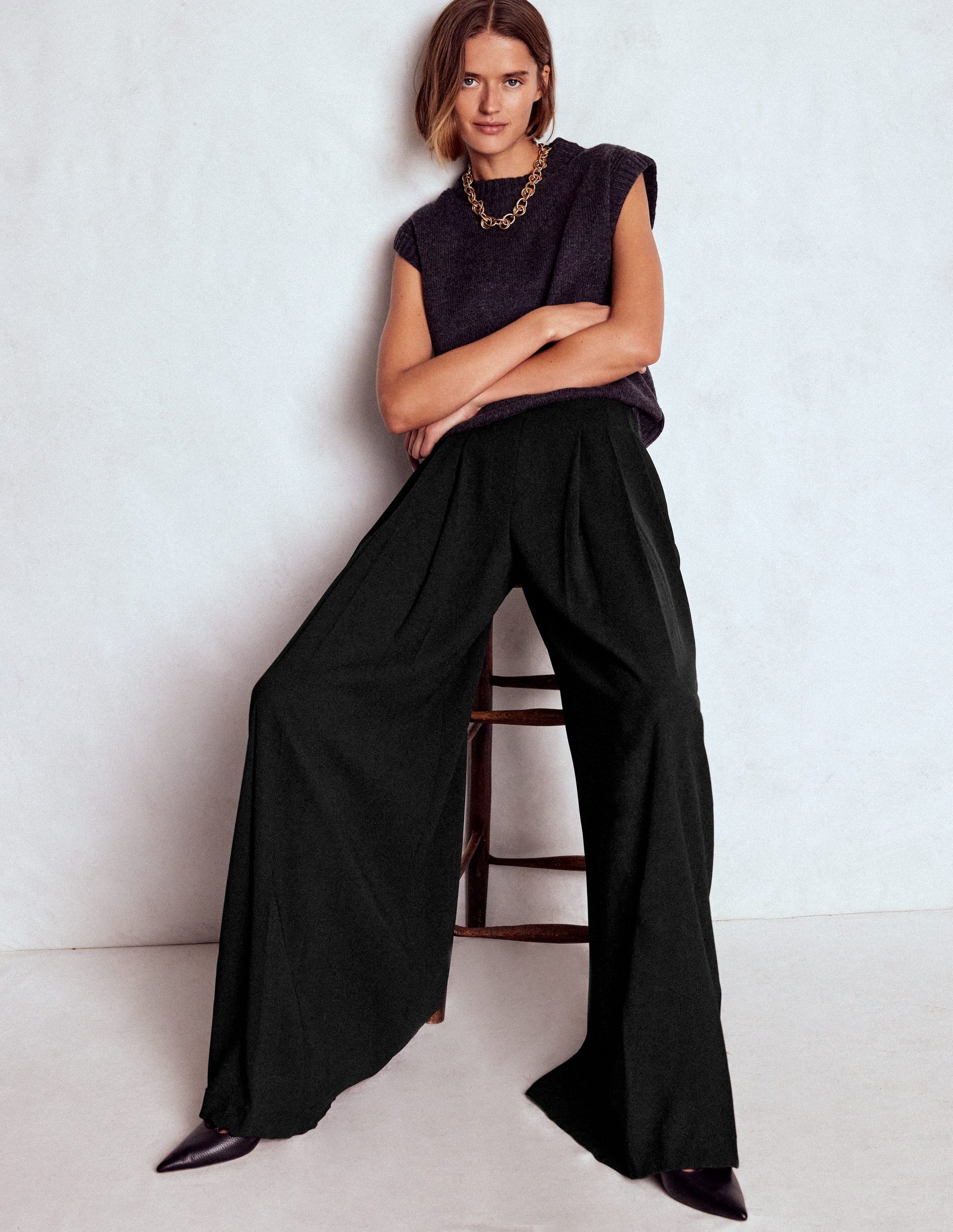 Regent Wide Leg Trousers-Black-1