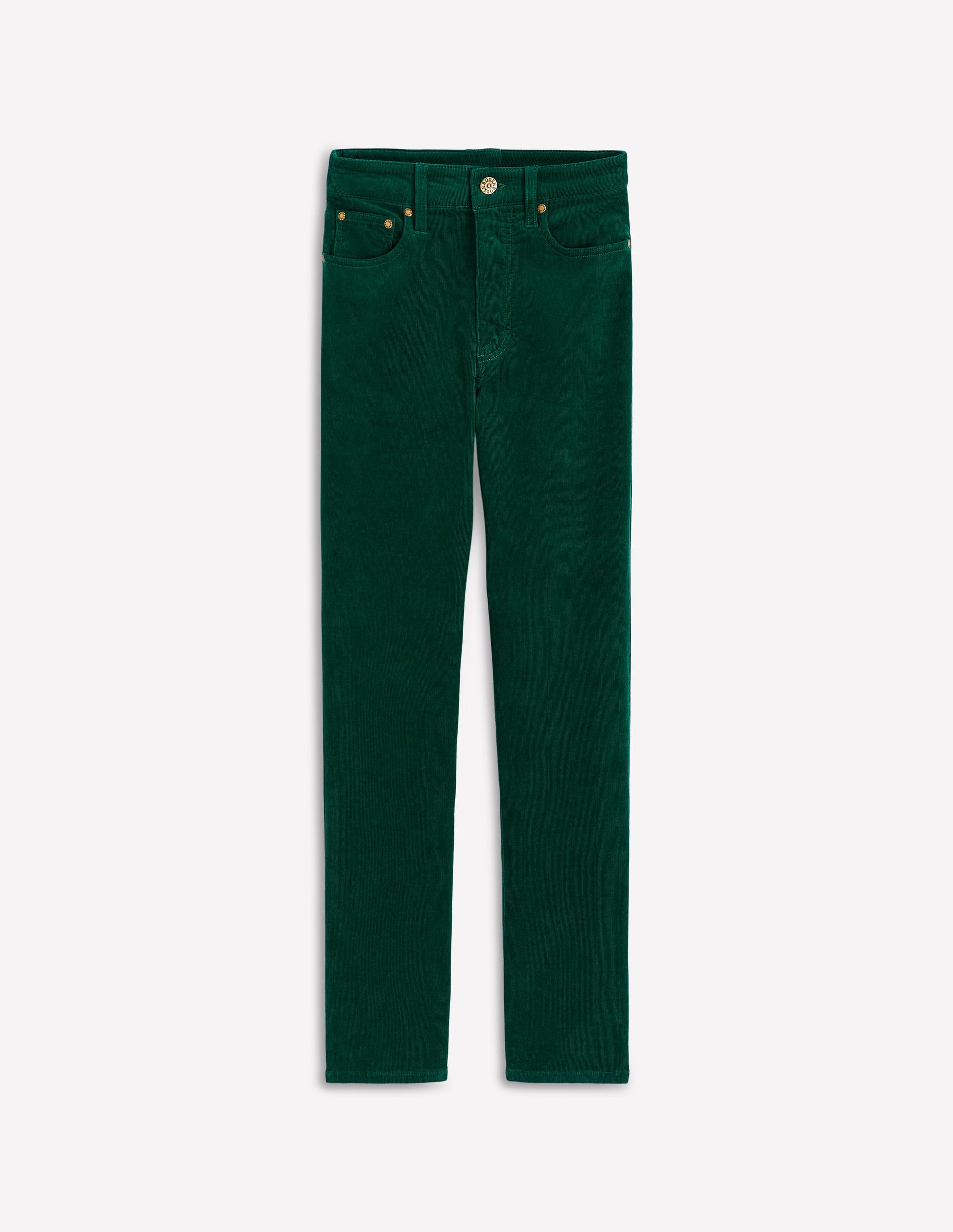 High-Waisted Cord Slim Jeans-Emerald Night-5