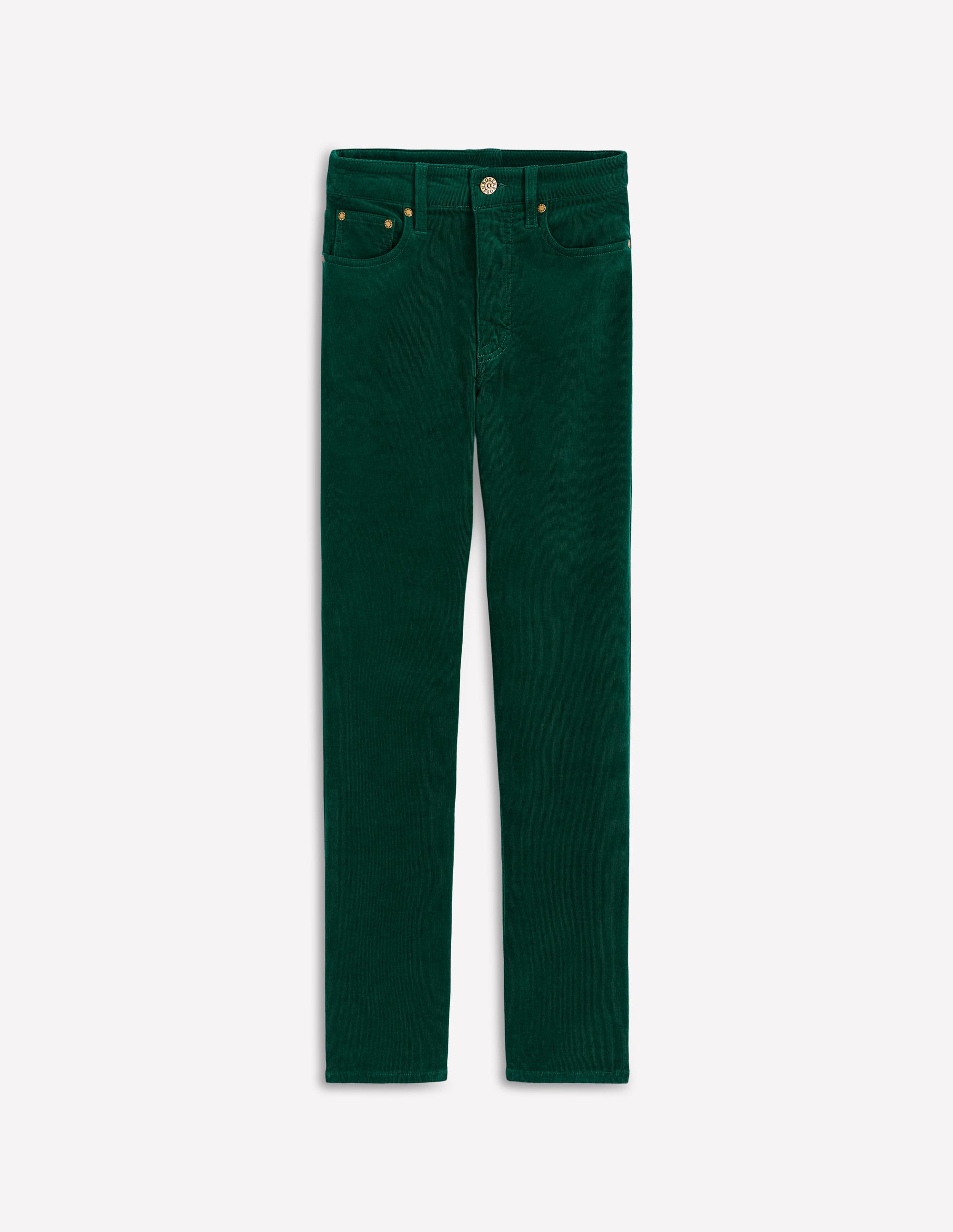 High Rise Cord Slim Jeans-Green - Image 5