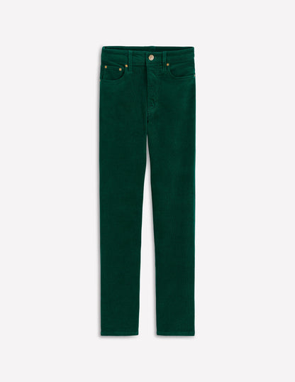 High-Waisted Cord Slim Jeans-Emerald Night-5