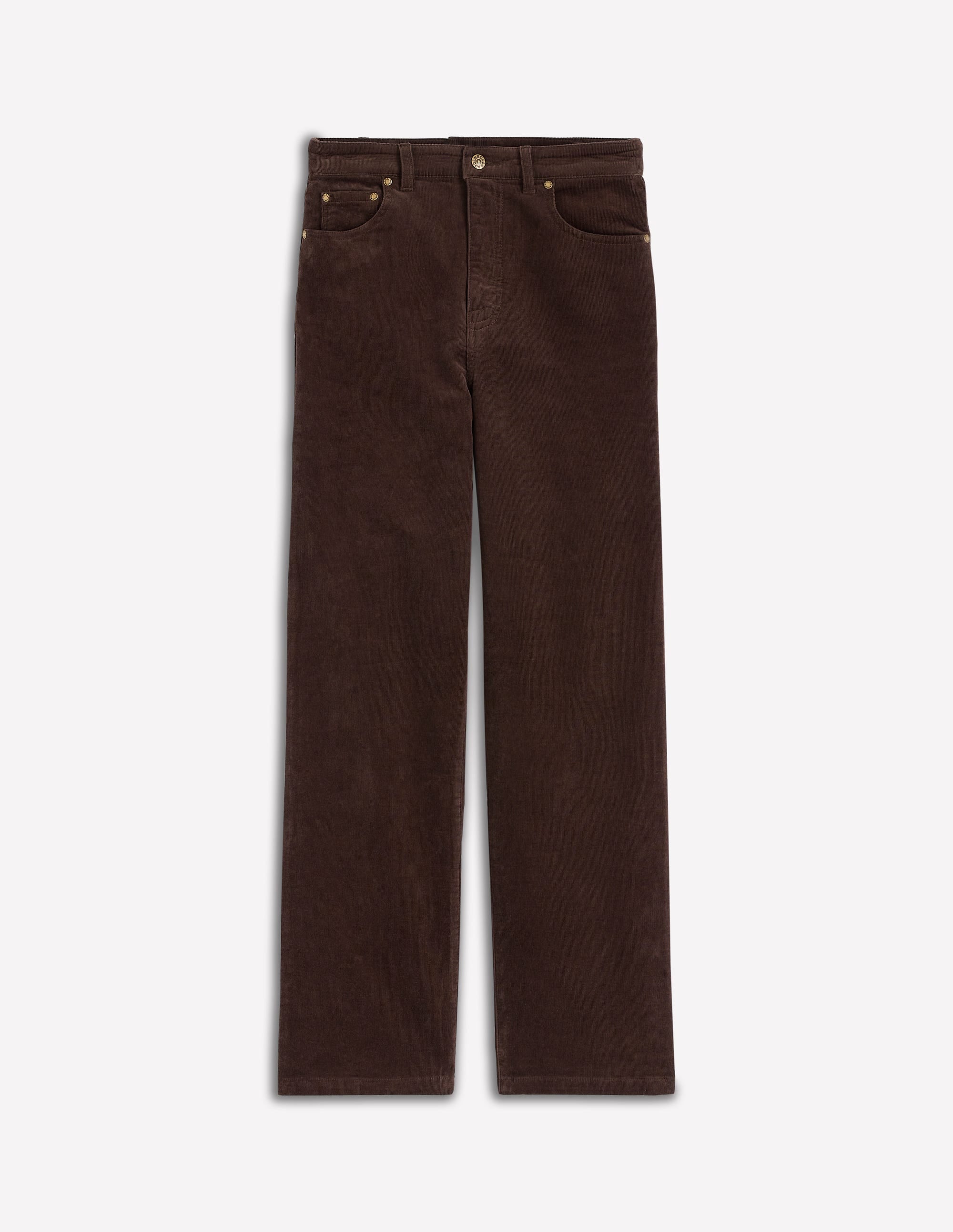 High Rise Cord Column Jeans-Espresso - Image 5