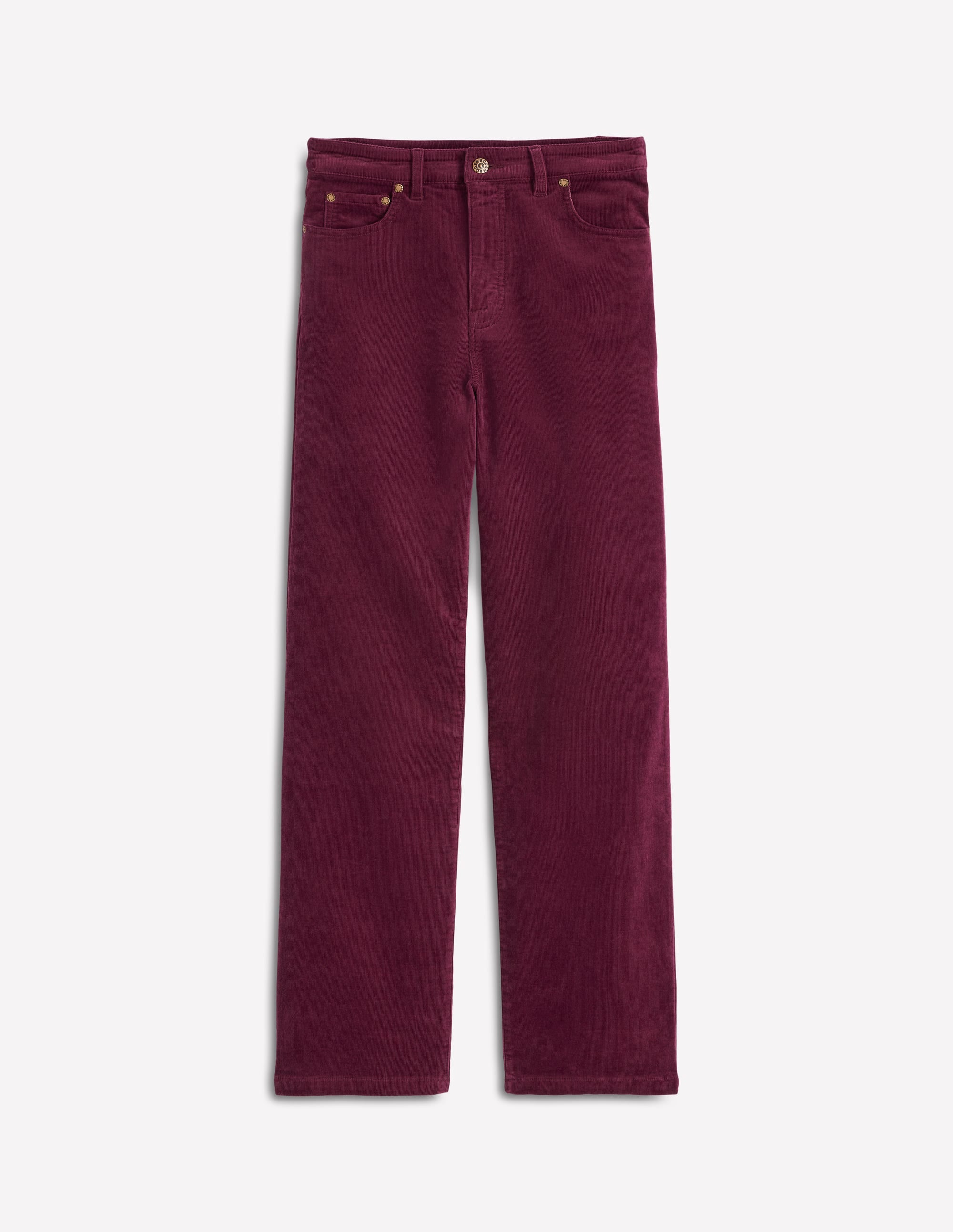 High Rise Cord Column Jeans-Burgundy - Image 5