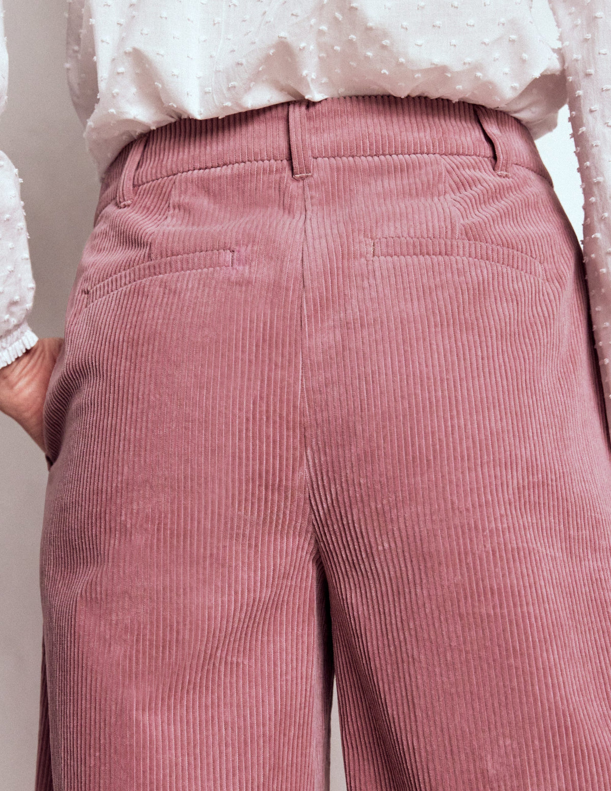 Belgravia Chunky Cord Trousers-Blushing Rose - Image 2