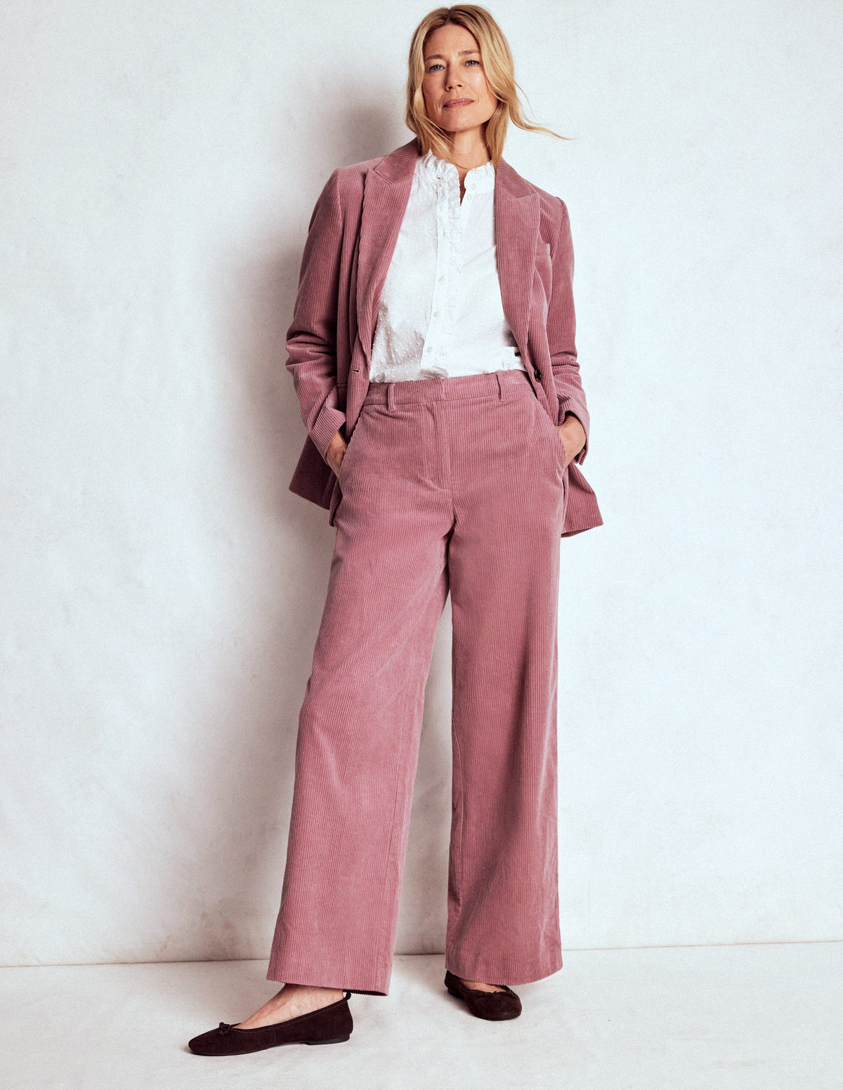 Belgravia Chunky Cord Trousers-Blushing Rose - Image 6