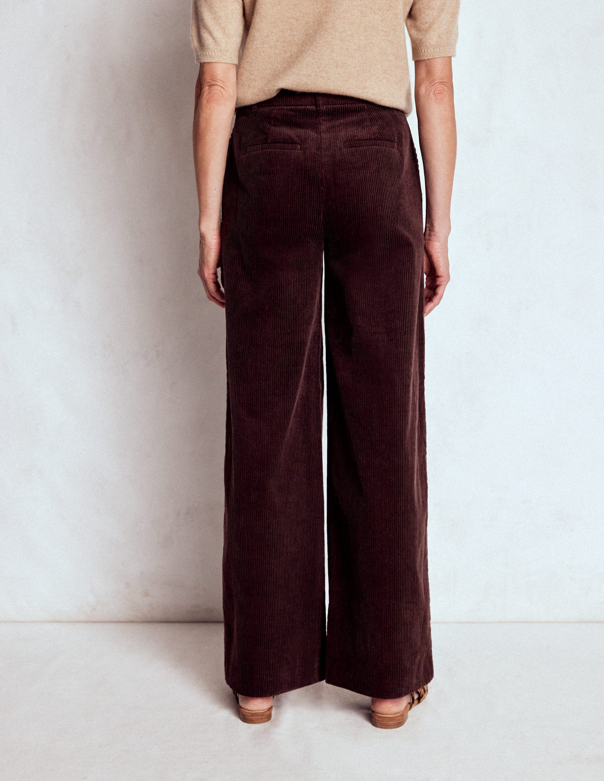 Belgravia Chunky Cord Trousers-Deep Aubergine - Image 2