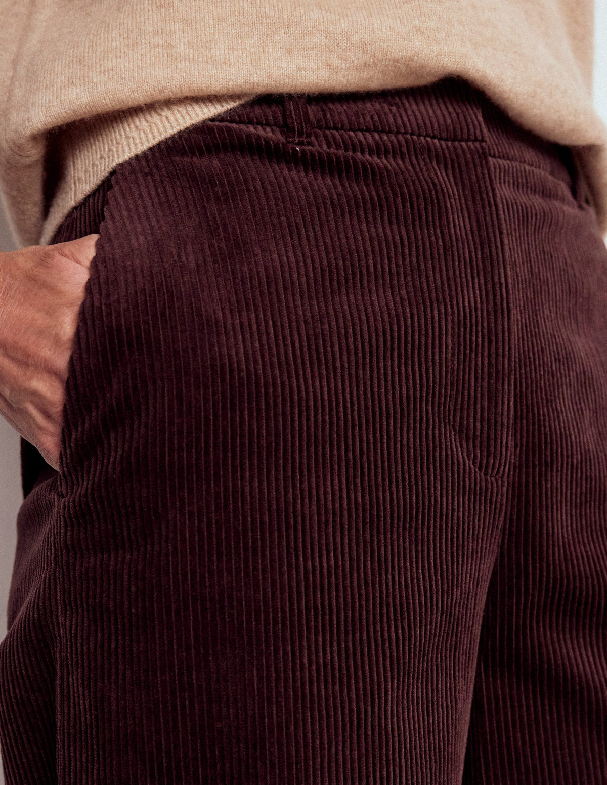 Belgravia Chunky Cord Trousers-Deep Aubergine - Image 5