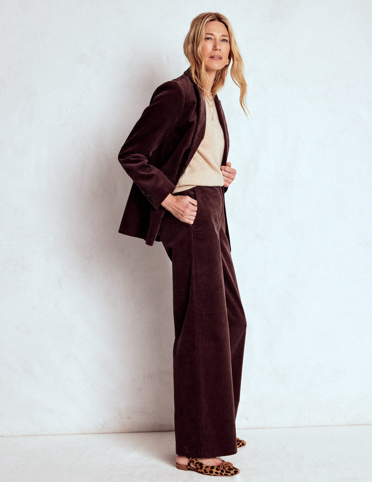 Belgravia Chunky Cord Trousers-Deep Aubergine - Image 6