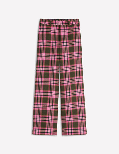 Belgravia Wool Trousers-Olive, Green and Pink Check-8