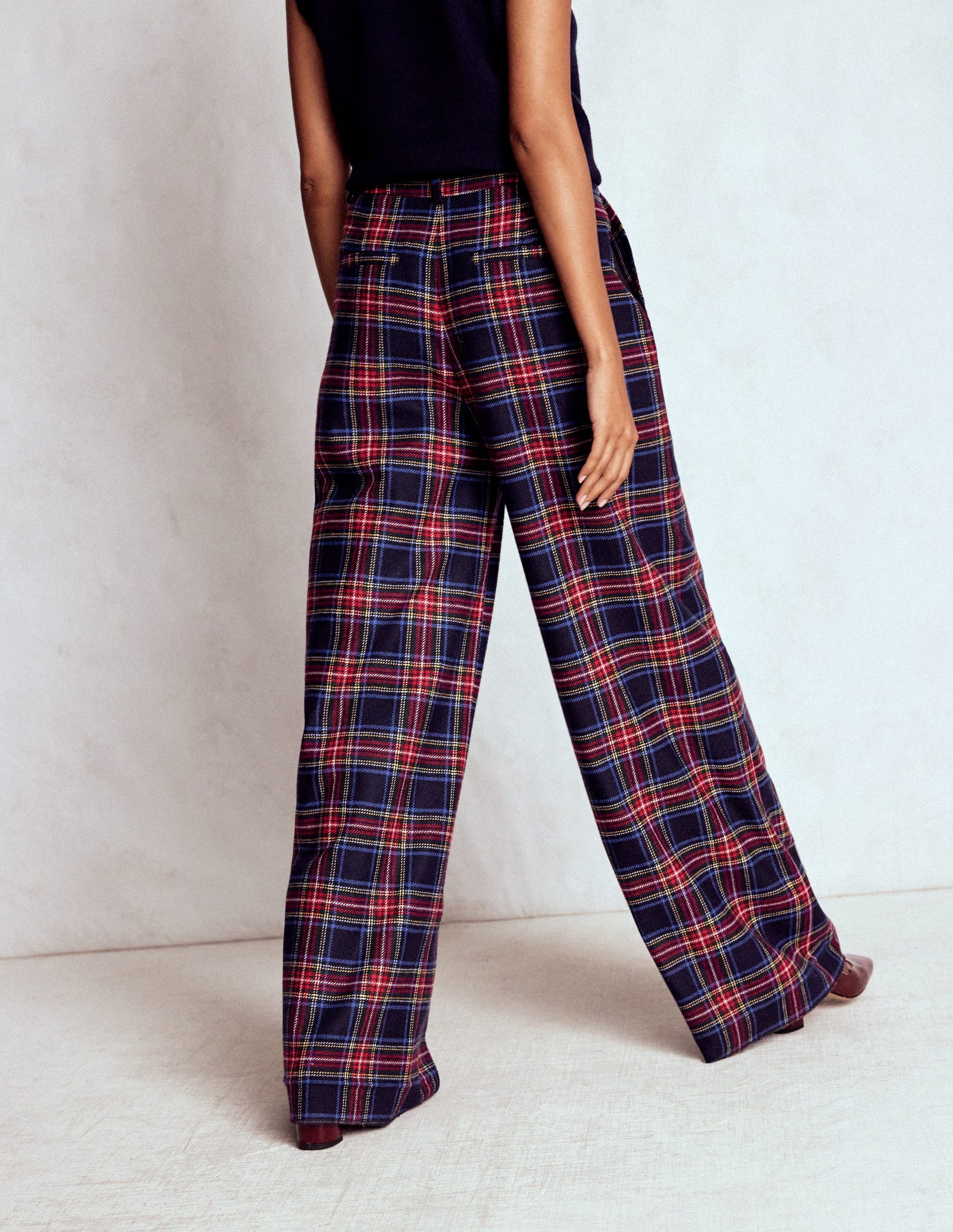 Belgravia Wool Trousers-Navy, Green and Red Check-4