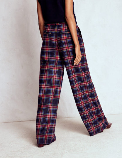 Belgravia Wool Trousers-Navy, Green and Red Check-4