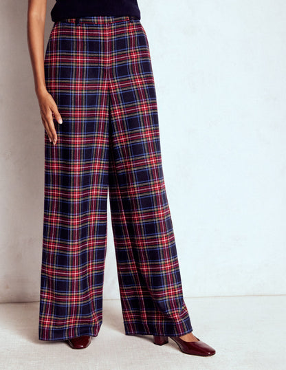 Belgravia Wool Trousers-Navy, Green and Red Check-5