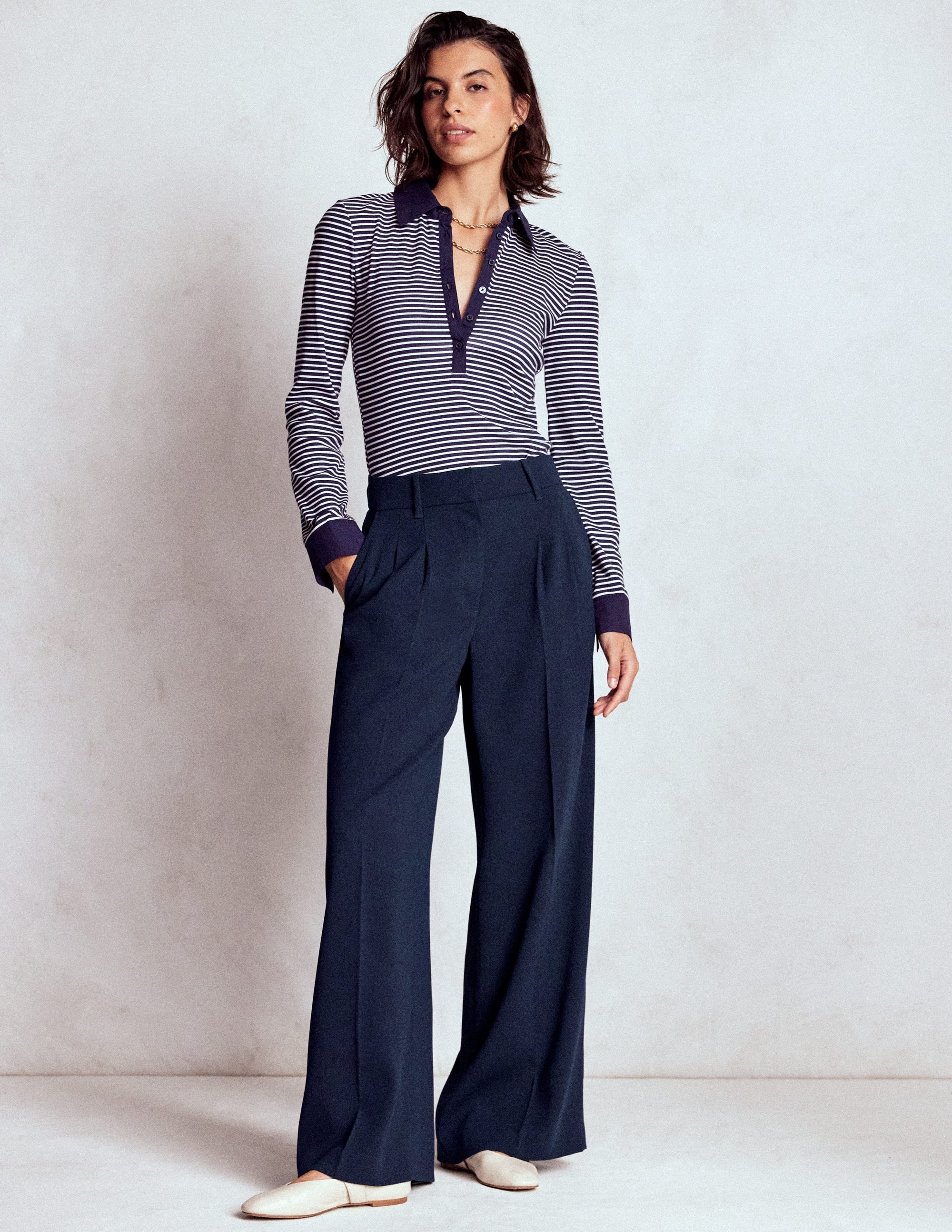 Kensington Tailored Trousers-Navy - Image 1