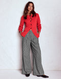 Kensington Wool Trousers-Black and Ivory Puppytooth