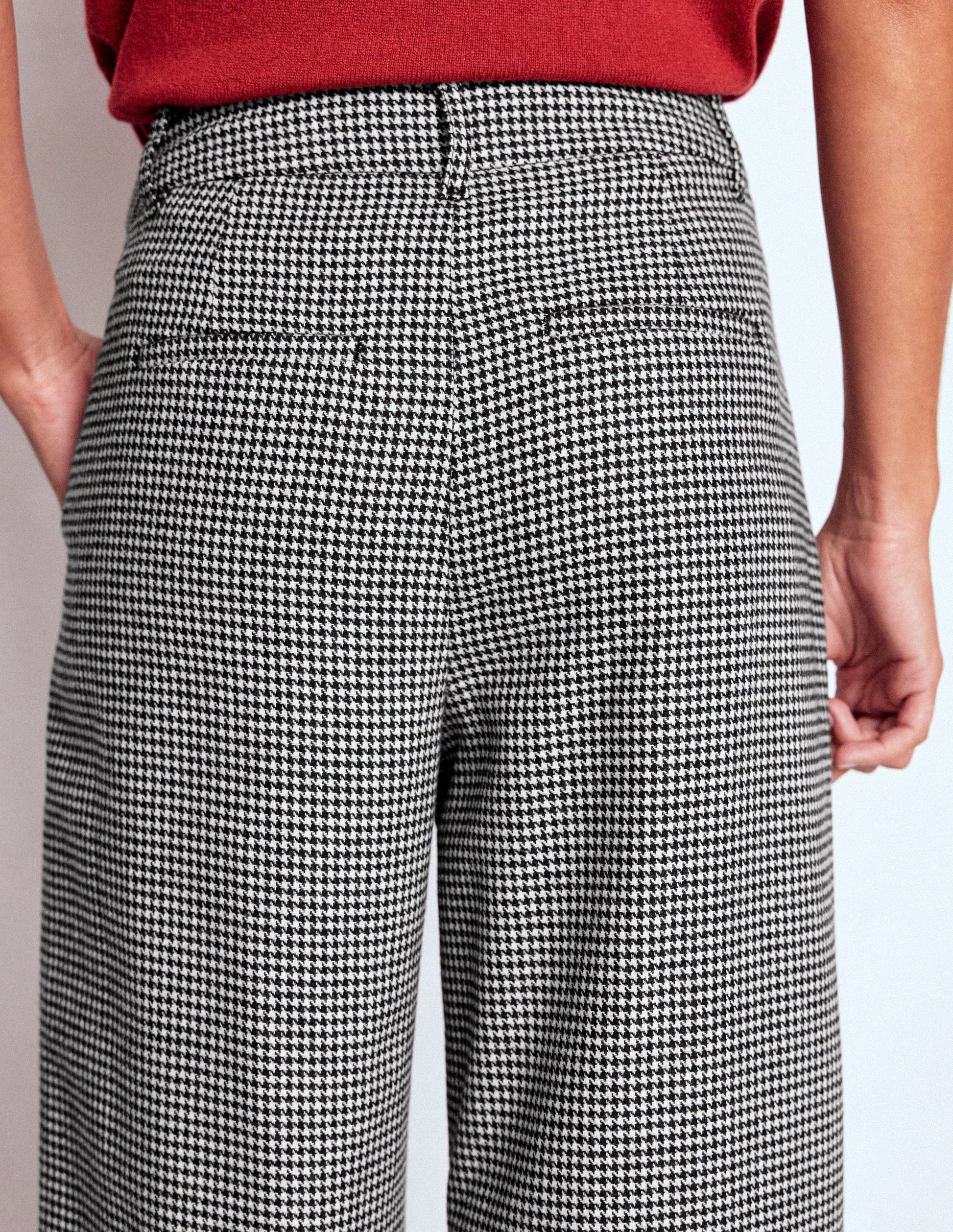 Kensington Wool Trousers-Black and Ivory Puppytooth-2