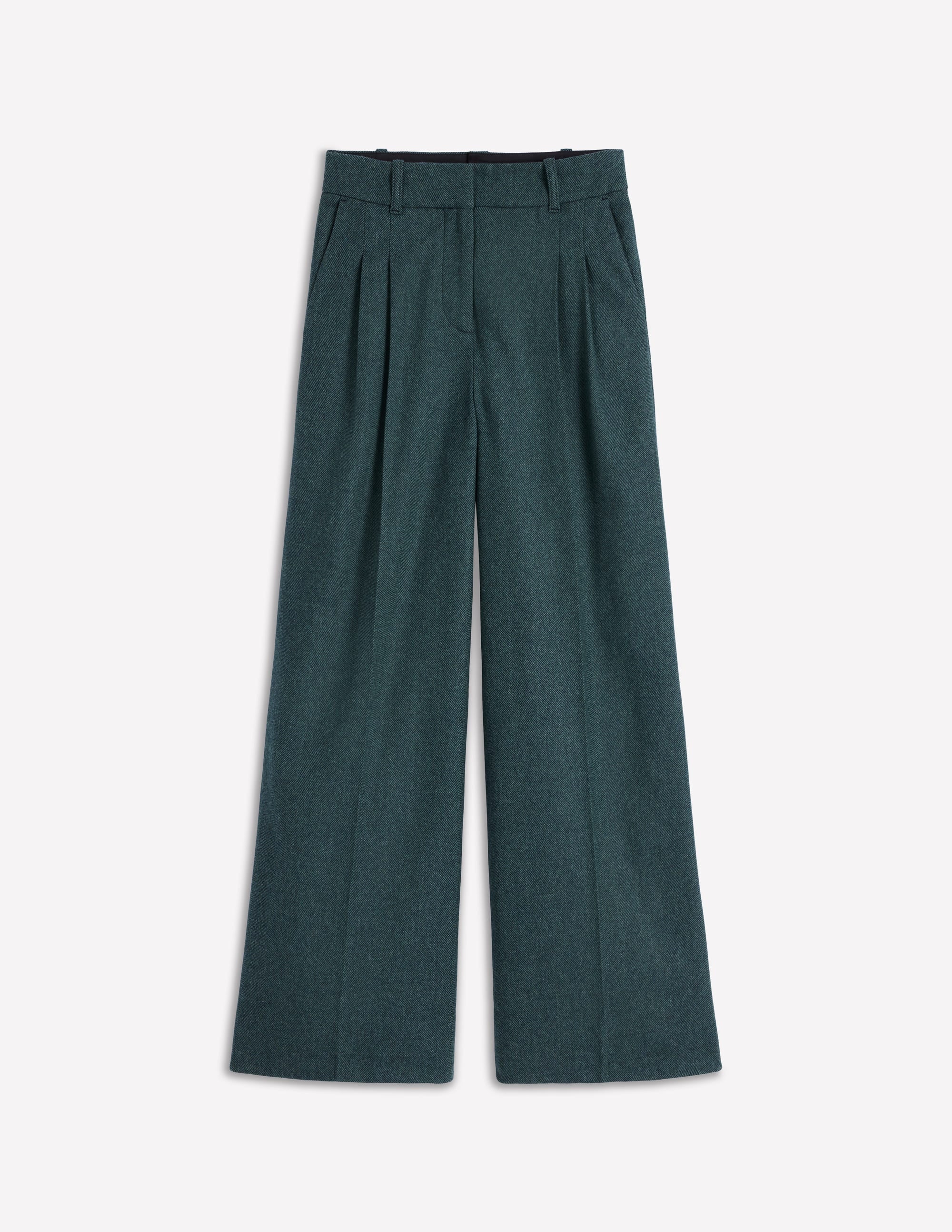 Kensington Wool Trousers-Green and Navy Herringbone - Image 5