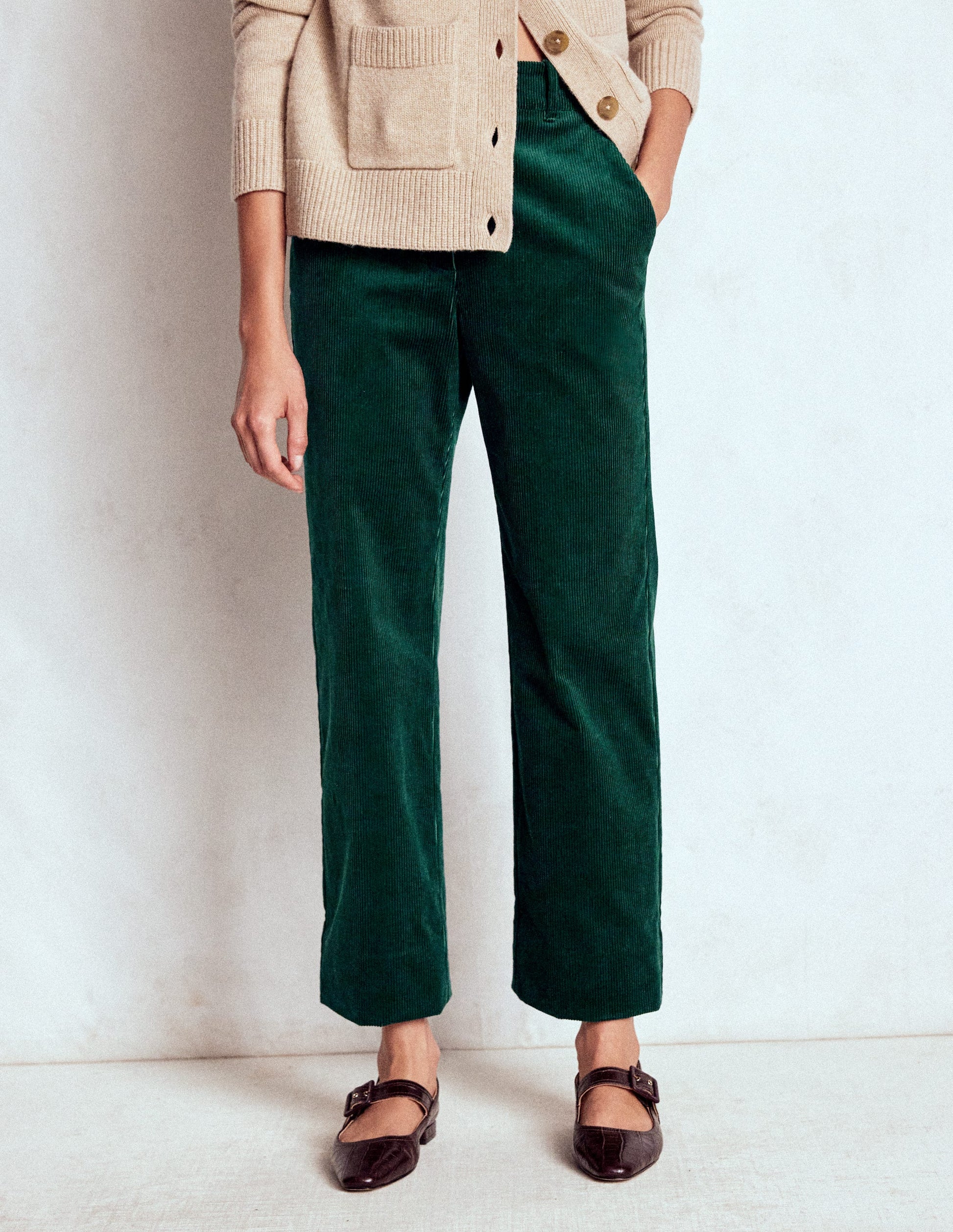 Canonbury Cord Trousers-Emerald Night-4