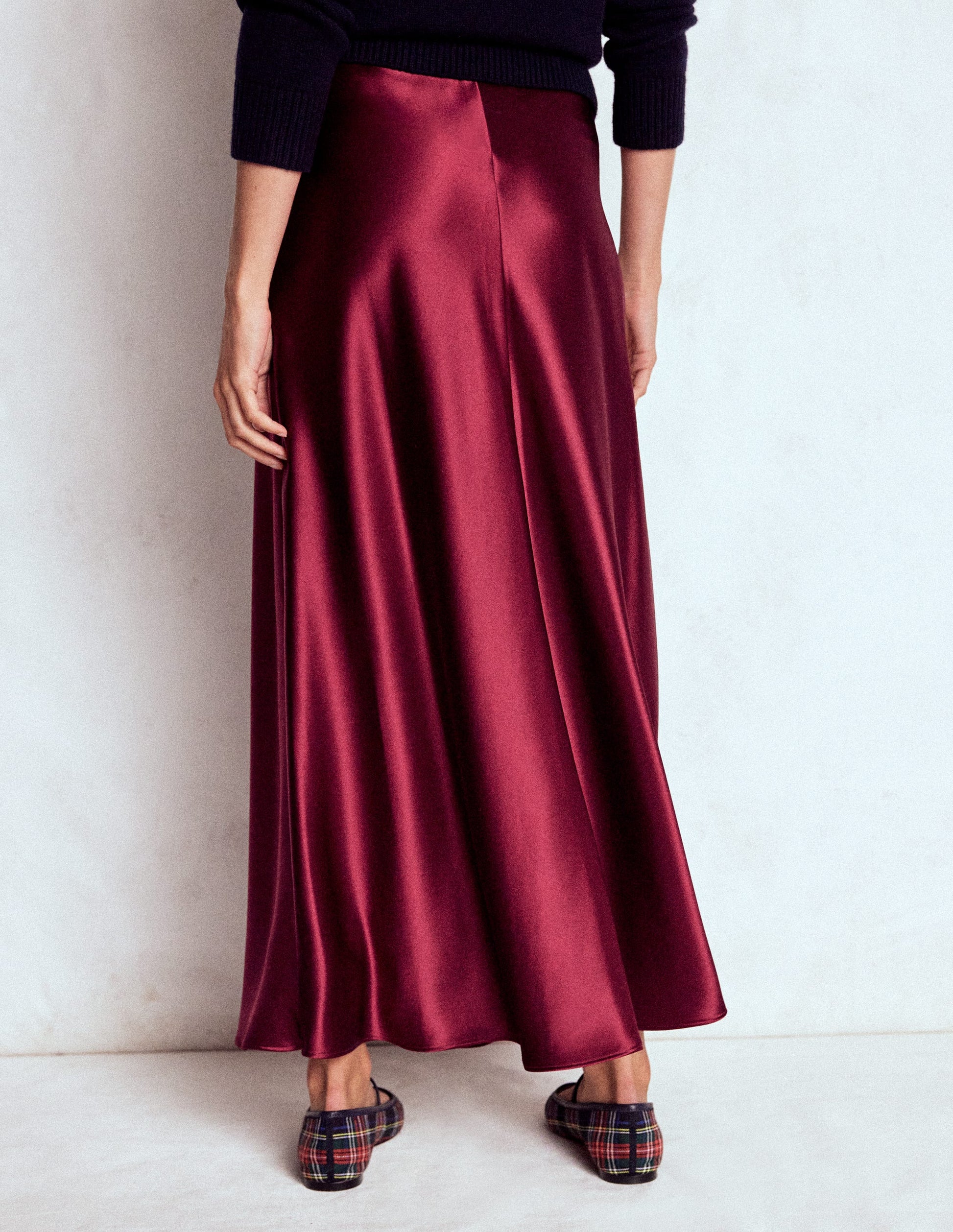 Bias Cut Slip Skirt-Chestnut-3