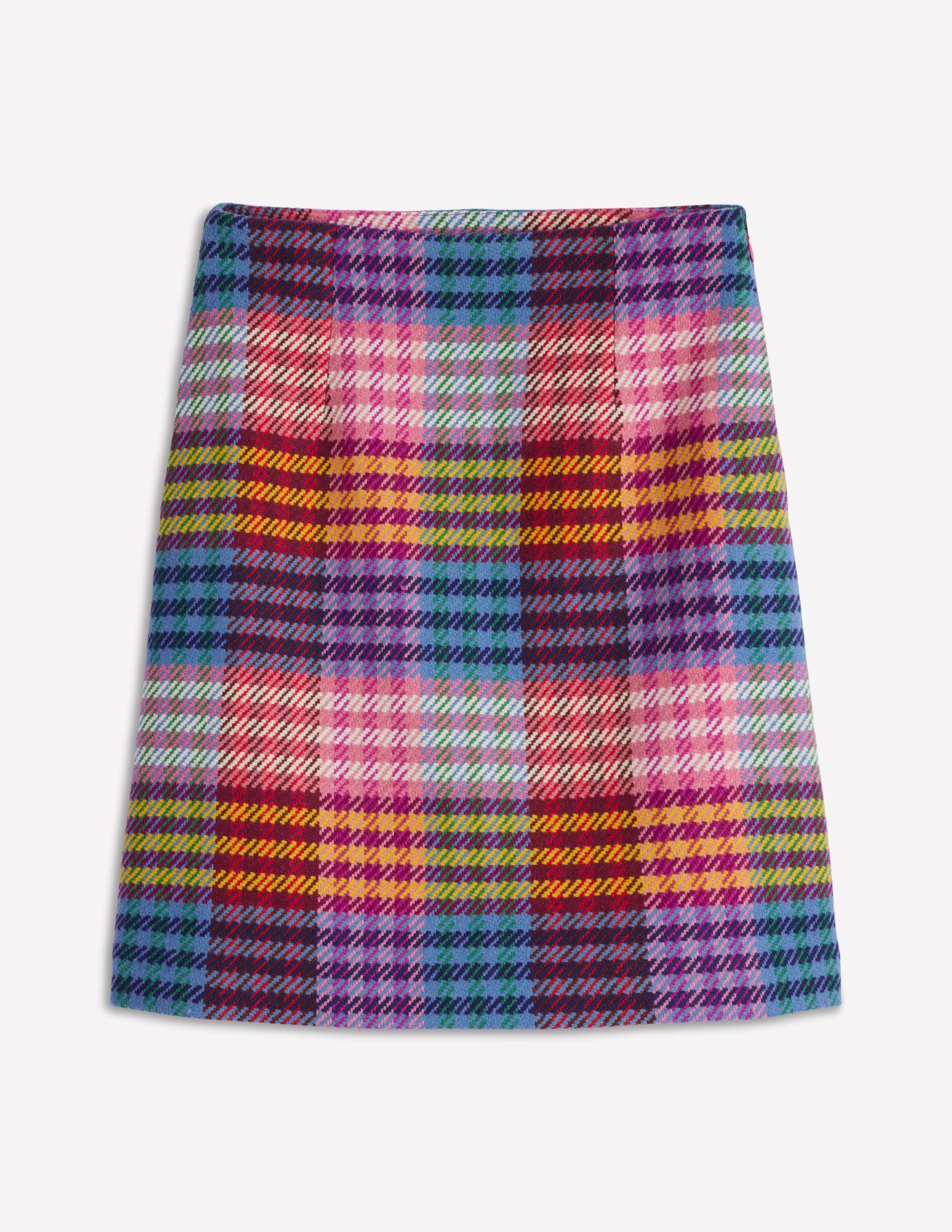 Gia Wool Short Skirt-Rainbow Blanket MultiGingham-8