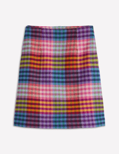 Gia Wool Short Skirt-Rainbow Blanket MultiGingham-8