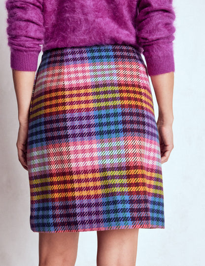 Gia Wool Short Skirt-Rainbow Blanket MultiGingham-4