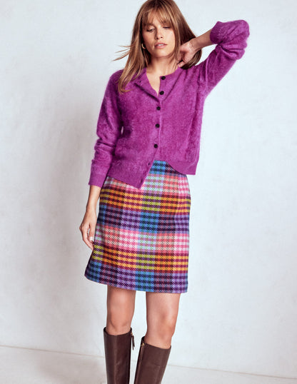 Gia Wool Short Skirt-Rainbow Blanket MultiGingham-7