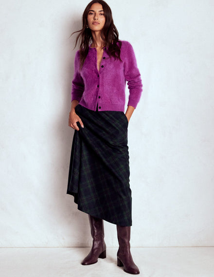 Hayley Wool Midi Skirt-Black Watch