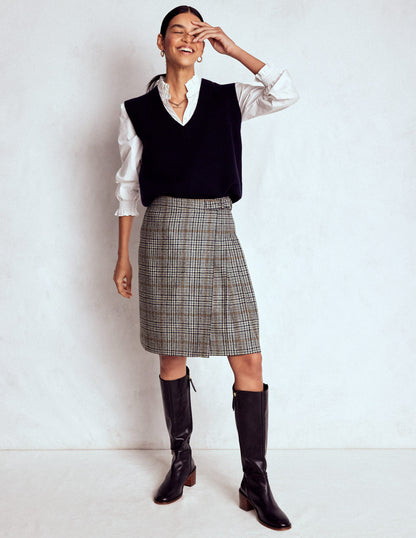 Helen Wool Kilt Skirt-Blue and Grey Prince of Wales-1