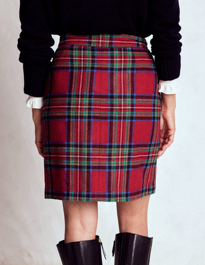 Cecelia Wool Skirt-Red, Blue and Green Check-4
