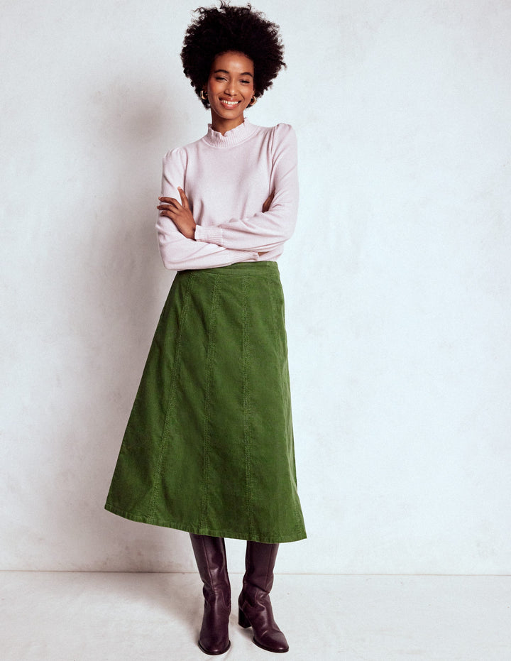 Joy Cord Midi Skirt-Fern