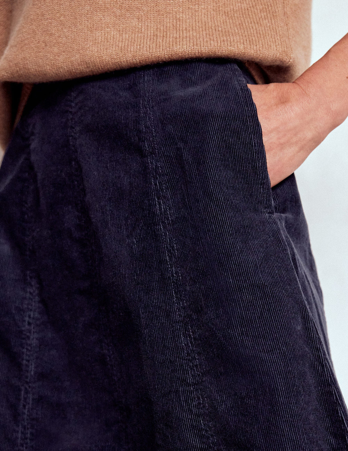 Joy Cord Midi Skirt-Navy - Image 2