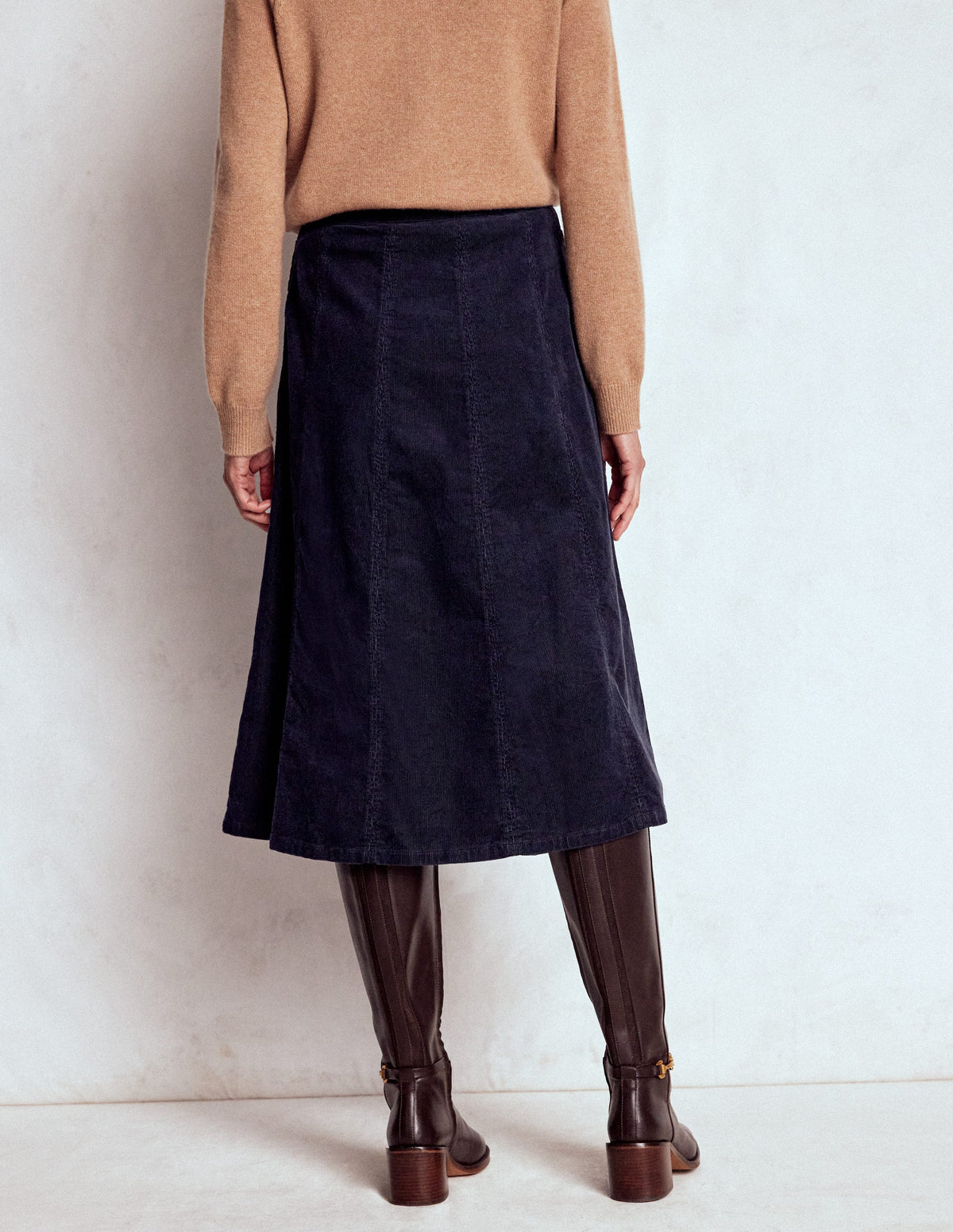 Joy Cord Midi Skirt-Navy - Image 3