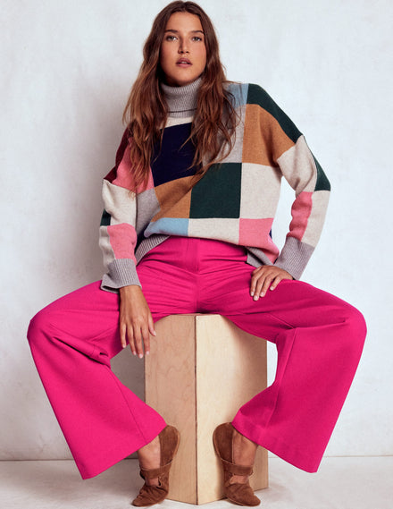 Belgravia Ponte Trousers-Vibrant Pink