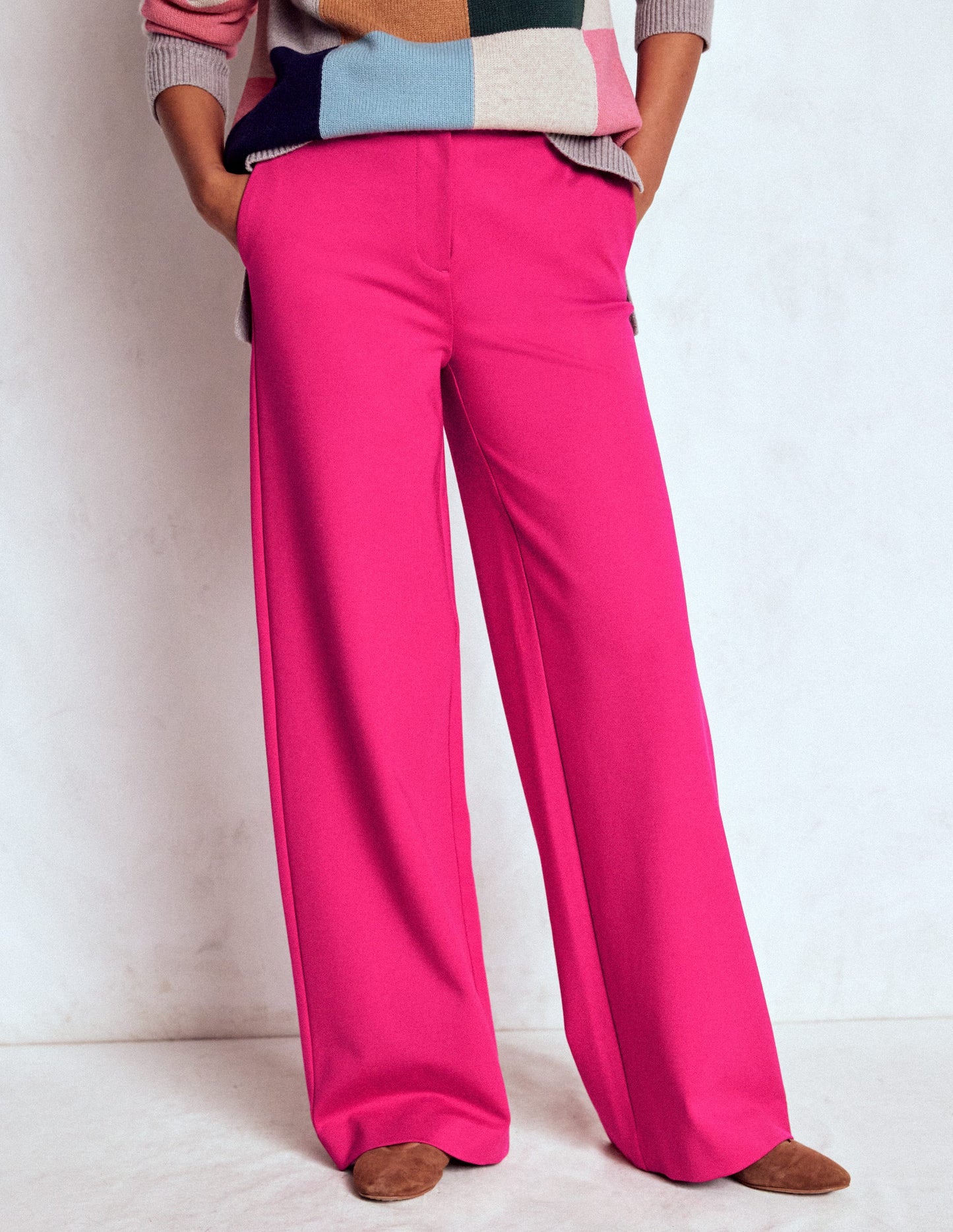 Belgravia Ponte Trousers-Vibrant Pink