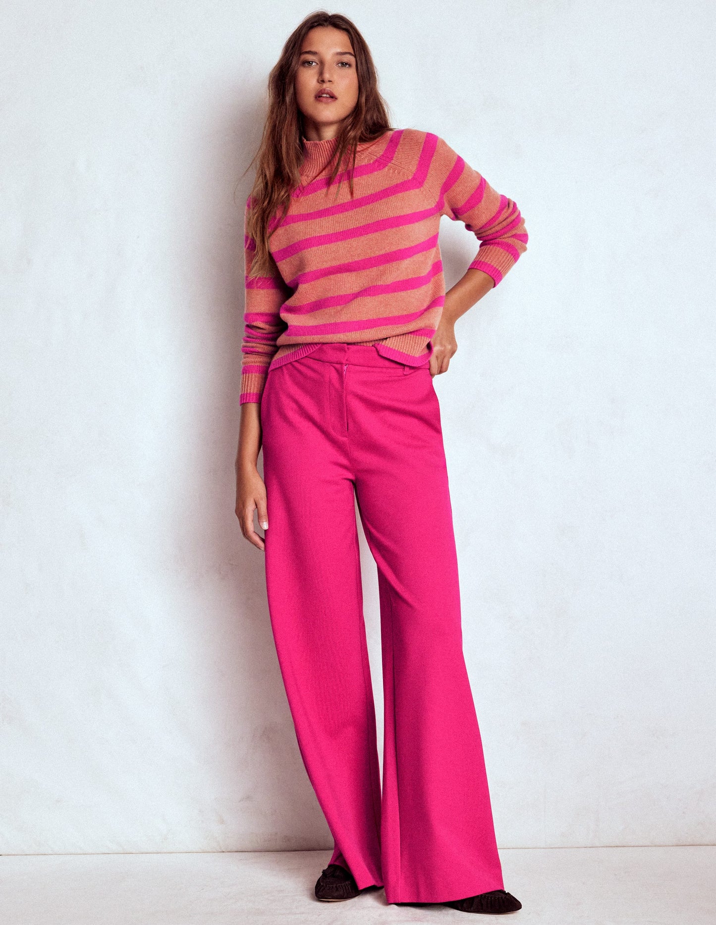 Belgravia Ponte Trousers-Vibrant Pink
