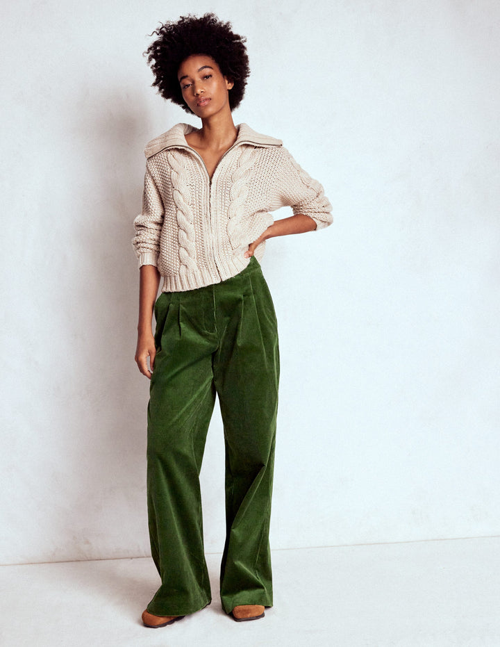 Kensington Cord Trousers-Green Fir