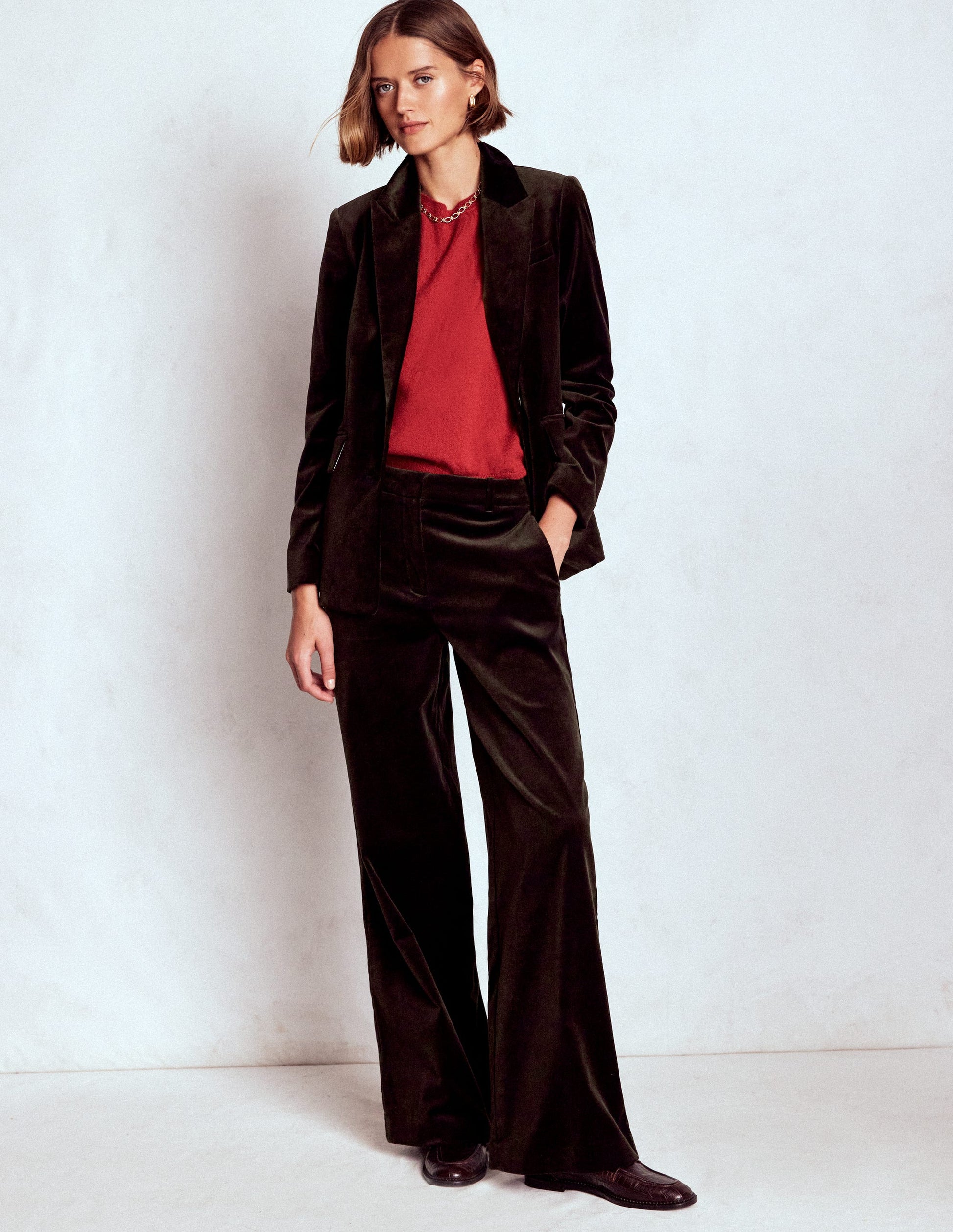 Belgravia Velvet Trousers-Espresso-1