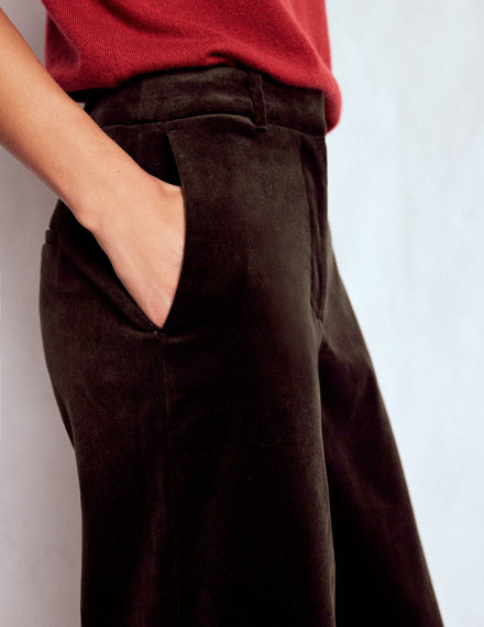 Belgravia Velvet Trousers-Espresso