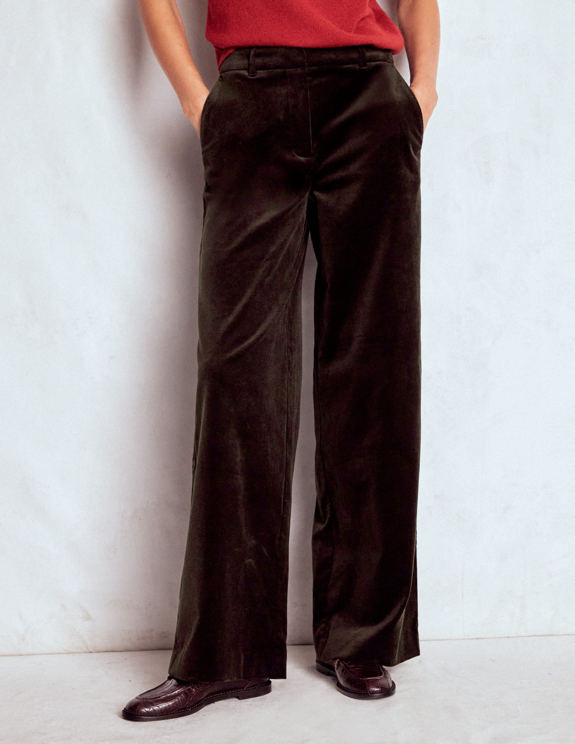 Belgravia Velvet Trousers-Espresso - Image 4