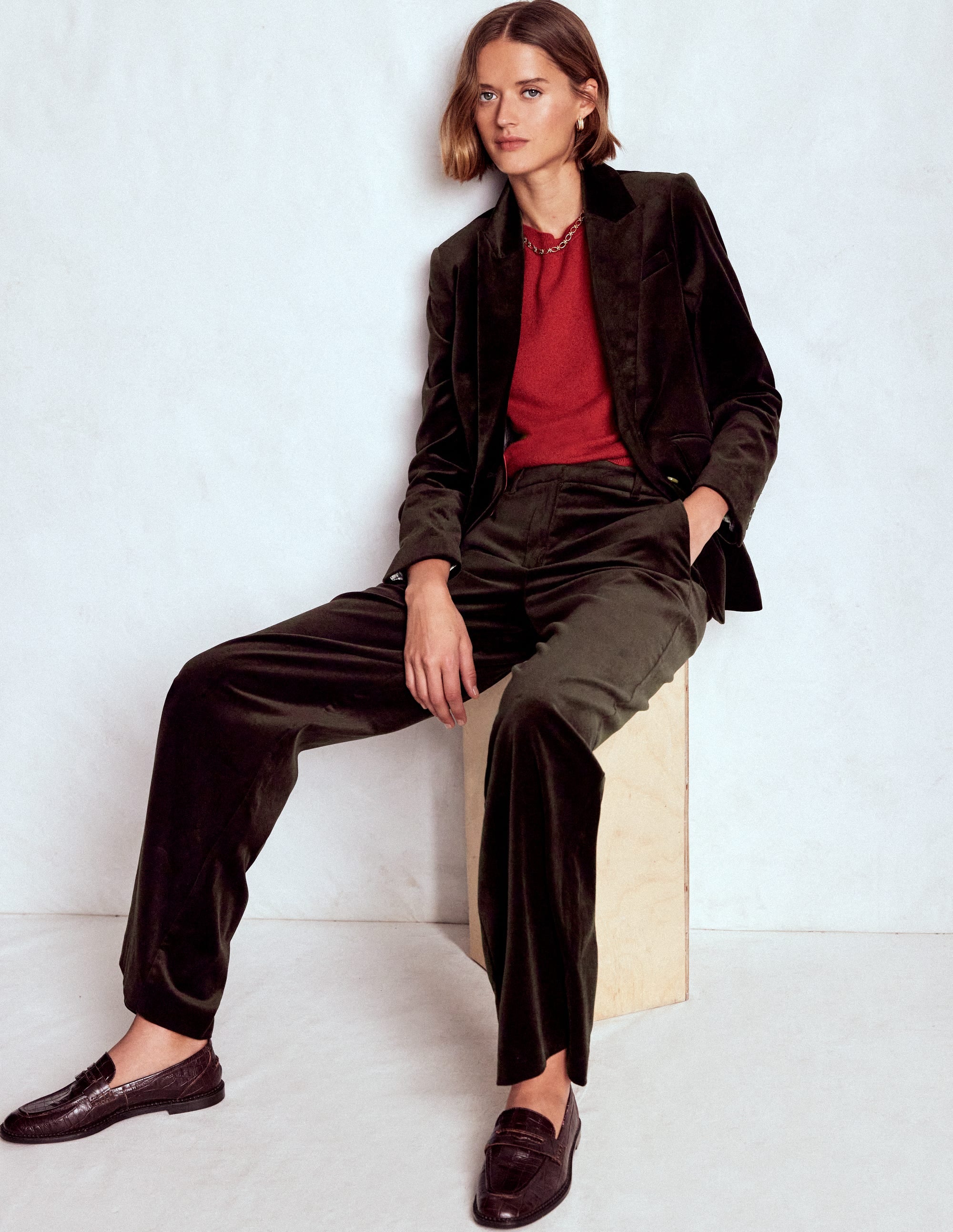 Belgravia Velvet Trousers-Espresso - Image 5