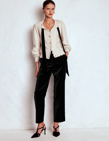 Canonbury Velvet Trousers-Black
