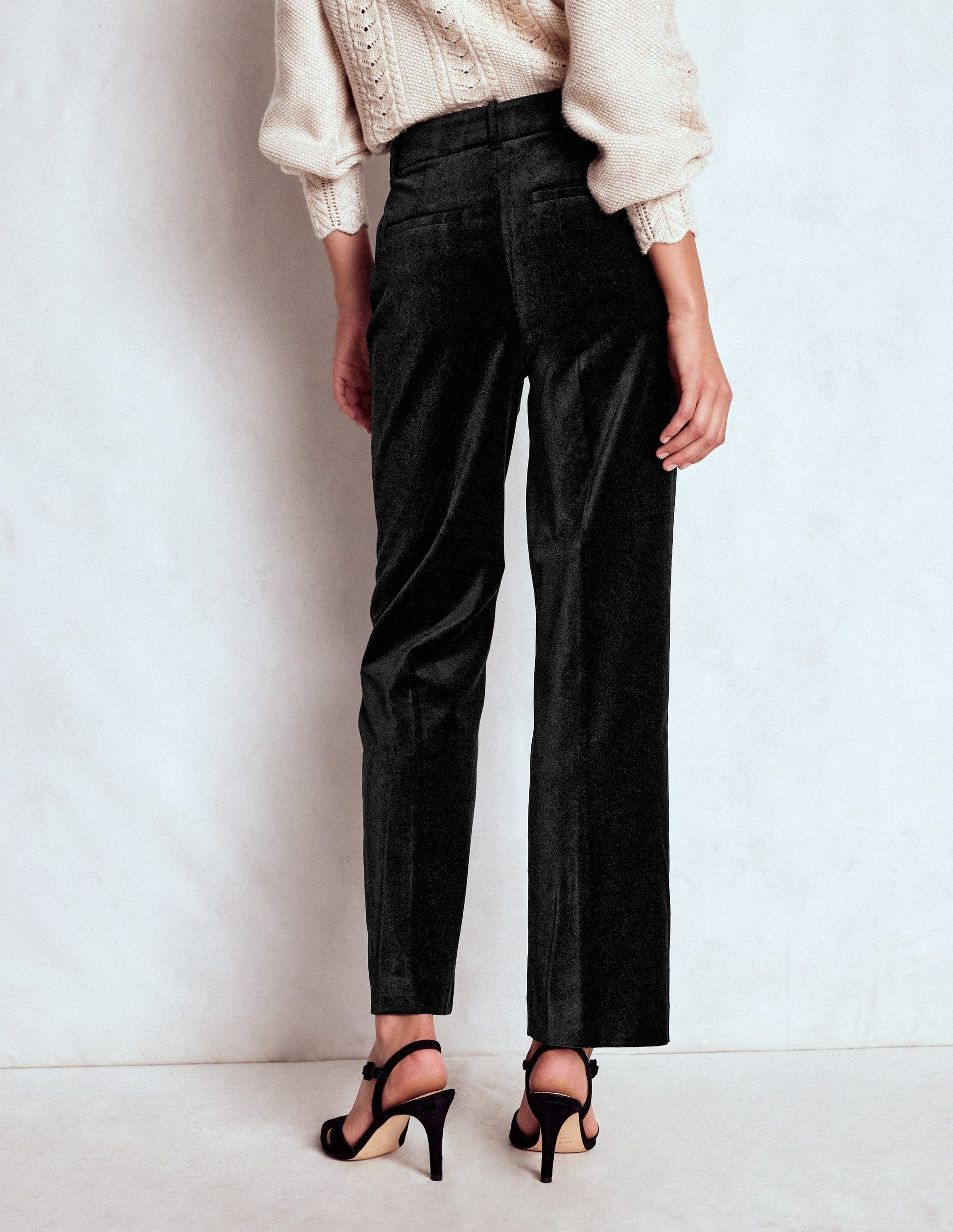 Canonbury Velvet Trousers-Black-4