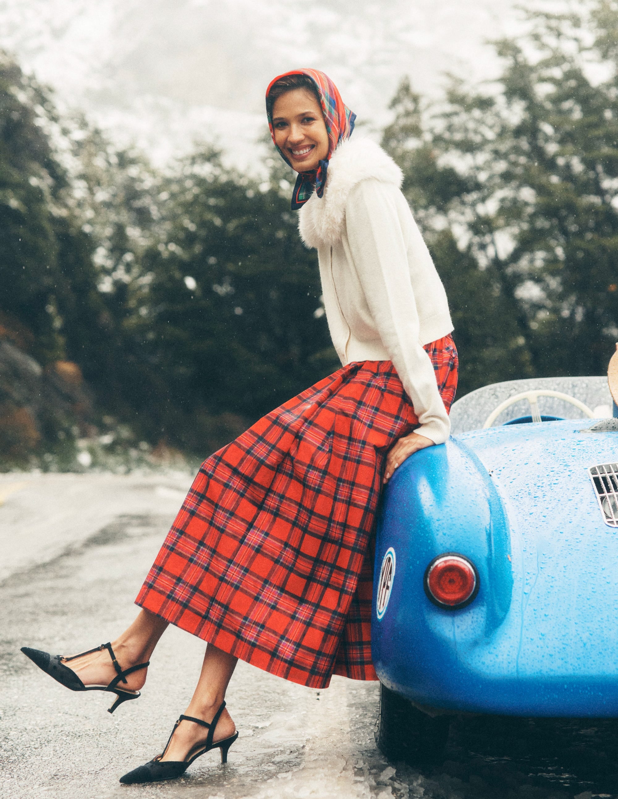 Verity Tartan Midi Skirt-Red, Navy & Purple Brand Check | Boden Global