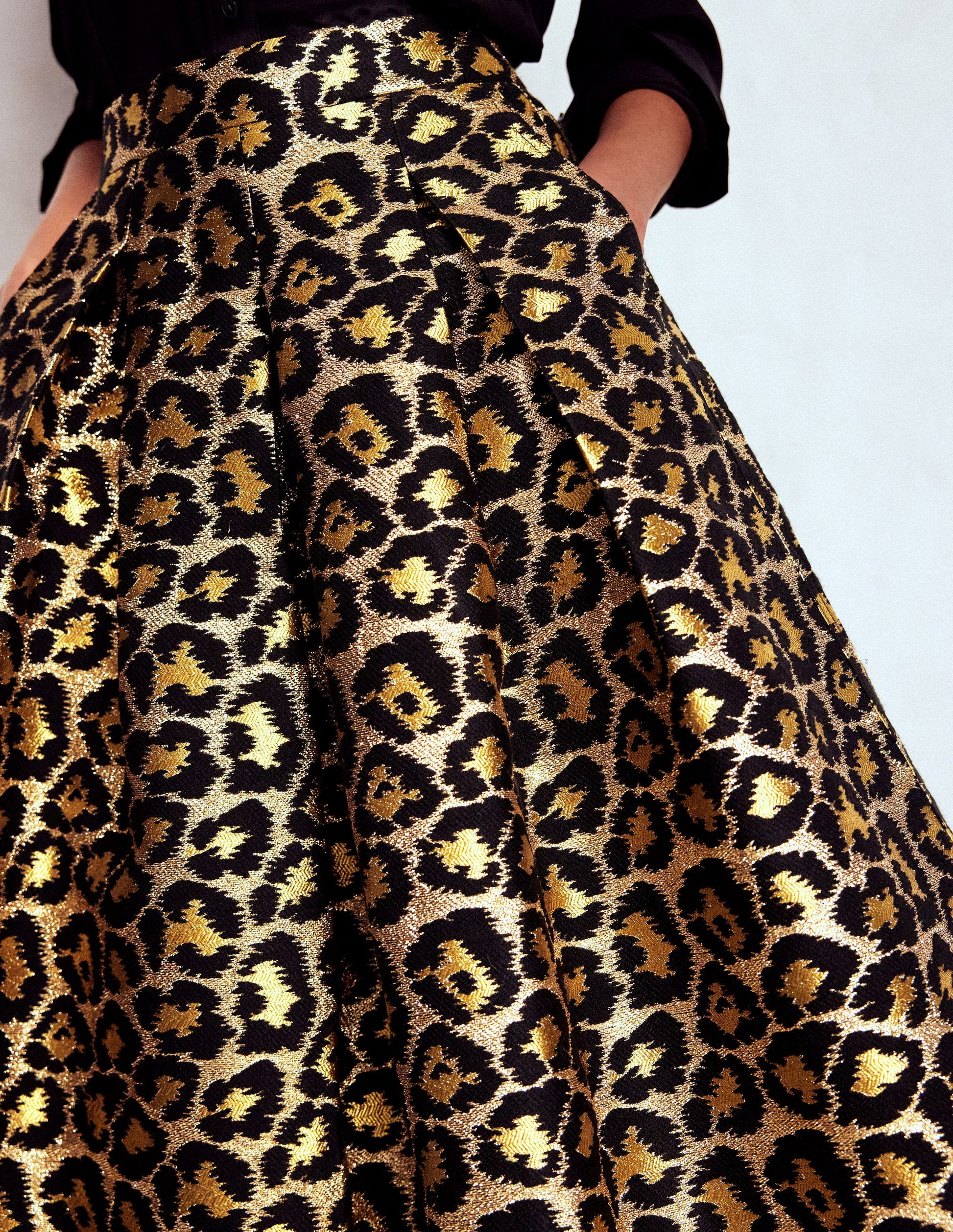 Verity Jacquard Midi Skirt-Leopard Print-3