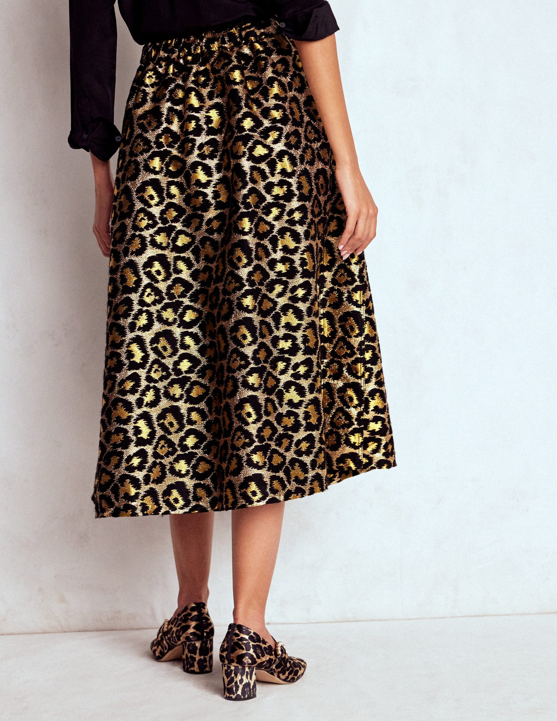 Verity Jacquard Midi Skirt-Leopard Print-4